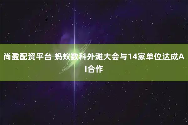 尚盈配资平台 蚂蚁数科外滩大会与14家单位达成AI合作