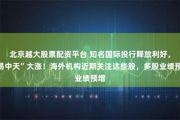 北京越大股票配资平台 知名国际投行释放利好，“易中天”大涨！海外机构近期关注这些股，多股业绩预增