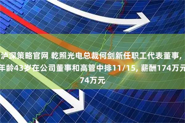 泸深策略官网 乾照光电总裁何剑新任职工代表董事, 年龄43岁在公司董事和高管中排11/15, 薪酬174万元